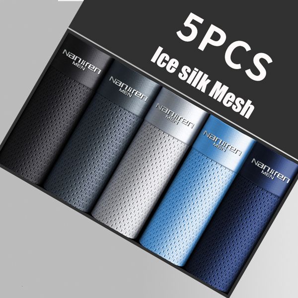 

underpants men's panties ice silk underwear mesh boxershorts men boxer ropa interior hombre calzoncillos breathable bamboo hole large s, Black;white