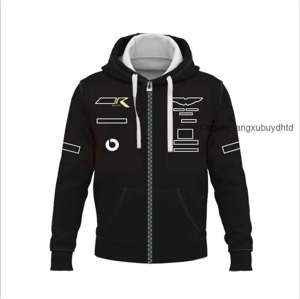 

f1 martin hoodie 2022 new product team work clothes formula one curtain call suit fans with the same custom, Black
