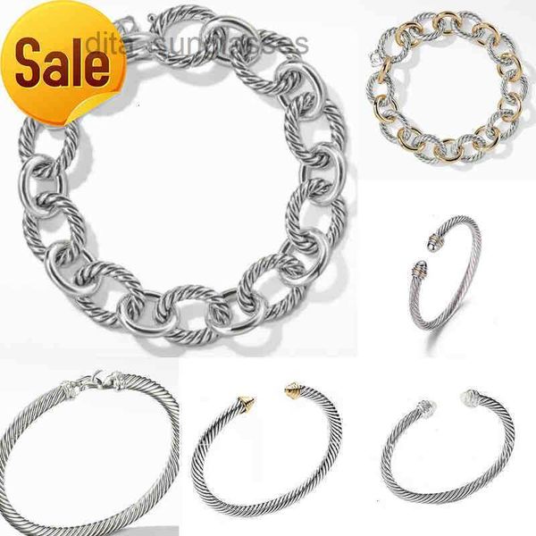 

jewelry mens dy trend bracelet gold charm designer women platinum twisted wire bracelets round plated head hemp fashion versatile selling je, Black