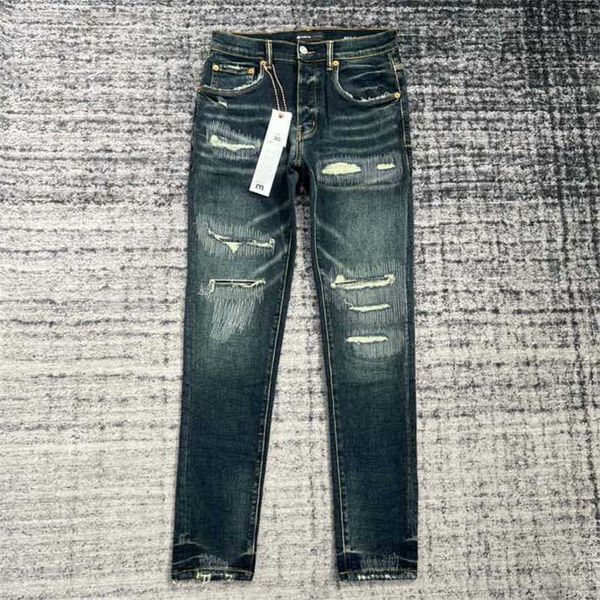 

purple mens jeans trend brand jeans designer pants mens jeans ripped jeans straight regular jeans loose pants washed old jeans long jeans ho, Blue