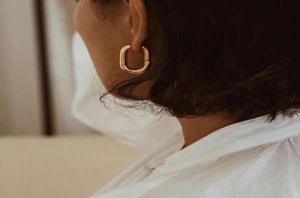 

selling chic o shaped hoop earrings women039s chunky hoops geometrical metal earrings minimalist jewelry7133521, Golden;silver