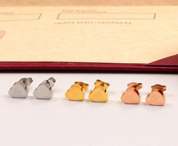 

luxury women fashion heart love stud classic size stainless steel couple gifts designer jewelry engagement earrings wh4771785, Golden;silver