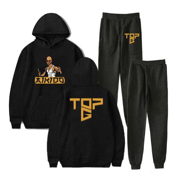 

men's hoodies sweatshirts andrew tate g hoodie jogger pants two piece set sweatshirtssweatpants 2023 vintage fashion clothe 230715, Black