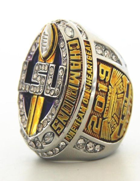 

for fashion sports jewelry 2019 lsu cincinnati football college championship ring men rings for fans us size 114950445, Golden;silver