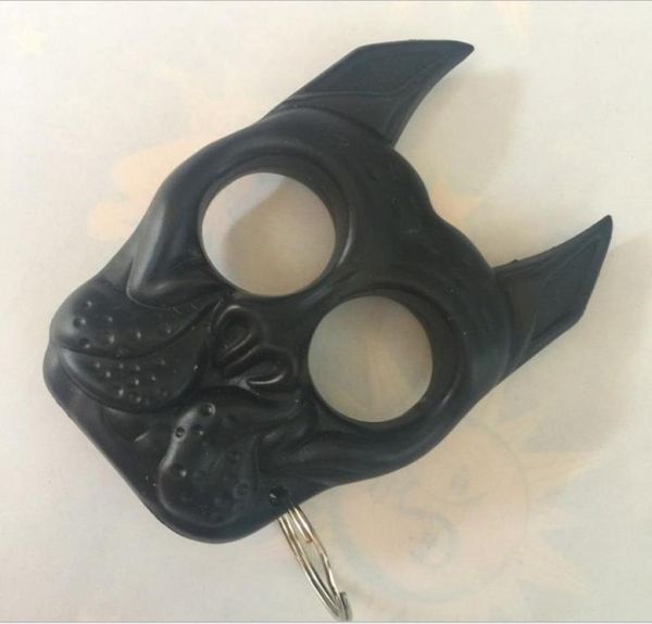 

33 dog head keychain dog head plastic steel finger tiger plastic hand buckle mini finger tiger girl selfdefense finger buckle85568452582