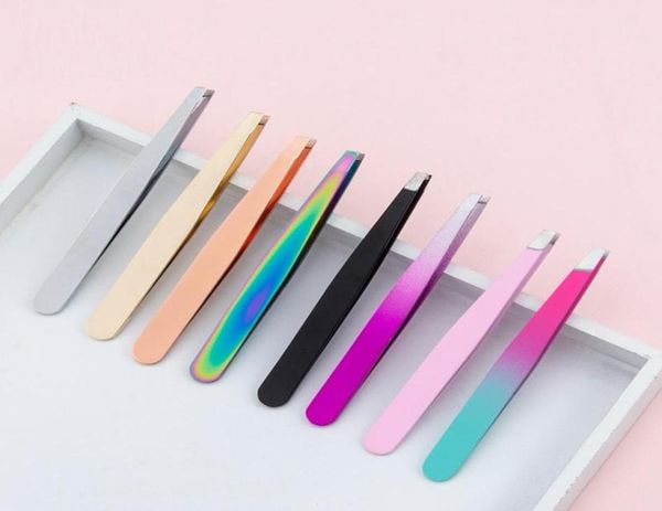 

professional slanted stainless steel eyebrow tweezers tools stencils3916478