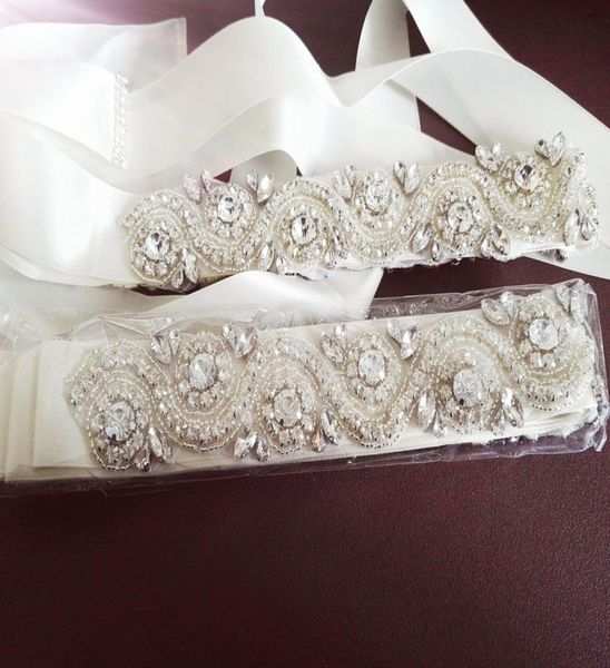 

sparking bridal sashes wedding belts bridal accessories long ivory wedding sashes long new arrival real pictures7779713, White