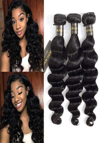 

lans brazilian virgin human hair extensions loose deep 50gpcs full head bundles hair weaves 10quot26quot double weft9312852, Black