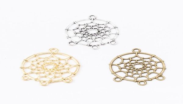 

30pcs 3427mm vintage antique silver color dreamcatcher connector charms pendant for bracelet earring necklace diy jewelry9276595, Bronze;silver
