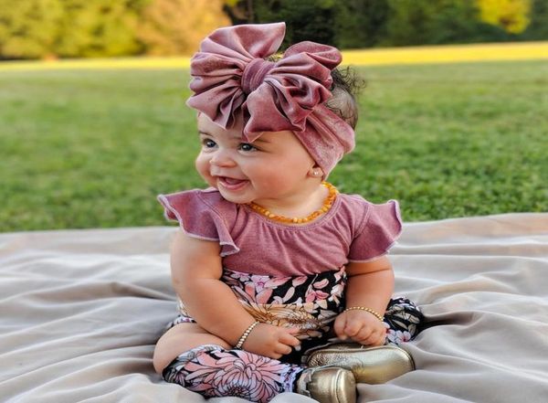 

new fashion 14 colors big bowknot headband baby girl headbands bow hair band children kid cotton turban head wrap hair accessories1052604