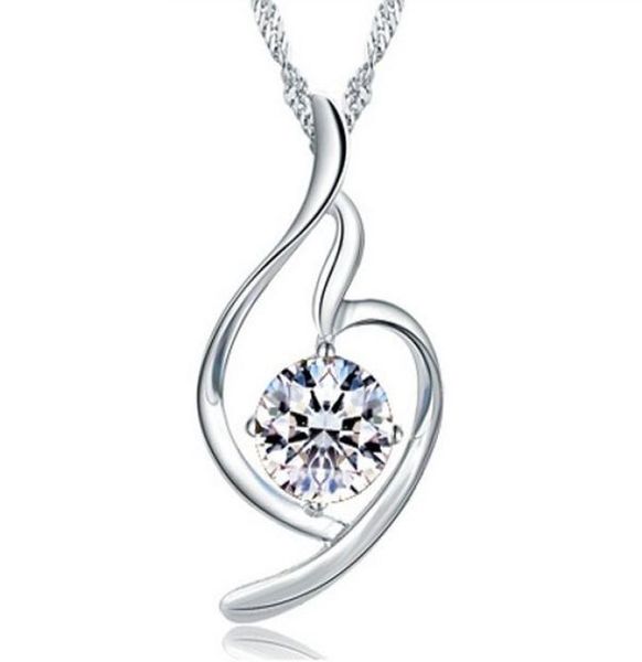 

women heart pendant necklace 925 sterling silver ladies luxury zirconia amethyst crystal pendant water necklace purplesilver colo5601430