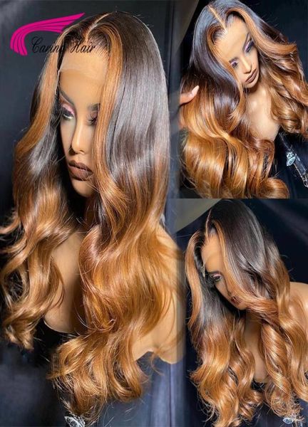 

13x6 lace front wigs ombre honey blonde highlight blonde lace front human hair wig wavyremy brazilian wigs pre plucked for women3124654, Black;brown