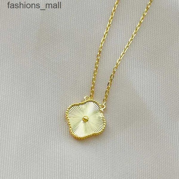 

classic fashion van pendant necklaces for women elegant 4/four leaf clover locket necklace choker chains designer jewelry 18k plated gold me, Silver