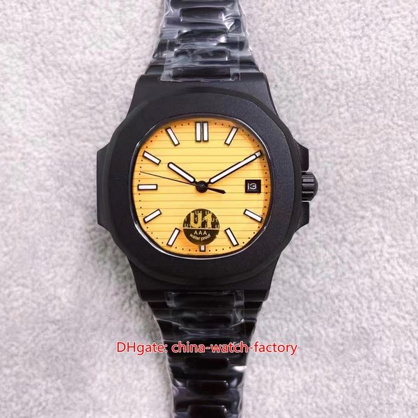 

6 style mens watch u1f maker 40.5mm 5711 black pvd case sapphire glass watches transparent cal.324sc movement mechanical automatic men', Slivery;black