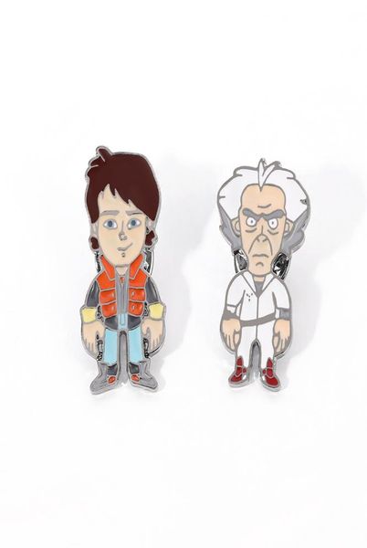 

interesting back to the future doctor cartoon brooch originality lapel badge denim jacket backpack pin children fashion gifts6709191, Blue