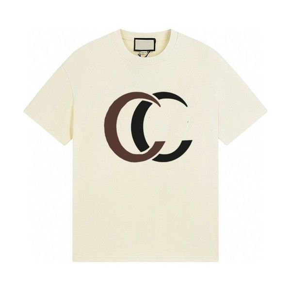 

2023 seller mens summer daily casual pure cotton t shirts tees apparel women sportsl chest letter sports shirt luxury street short sleeve c, White;black