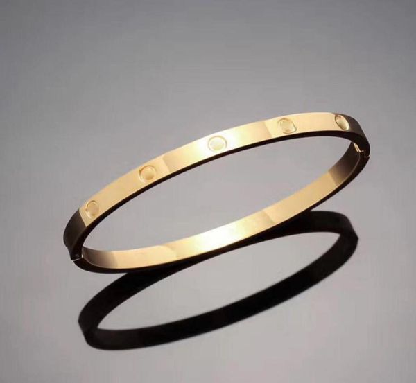 

wholestainless steel silver love bracelet 5mm titanium nail bracelet 18k gold plated bracelets bangles for women3366655, Black