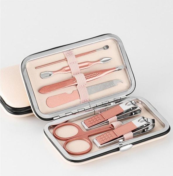 

7pcsset stainless steel professional manicure nail clipper set hygiene handfoot nail cutter set portable nail cutter travel set8424077