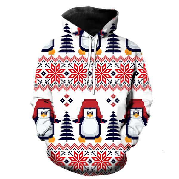 

men's hoodies sweatshirts santa claus with hood jackets christmas tree long sleeve pullover fashion funny casual 3d printed teens cool, Black