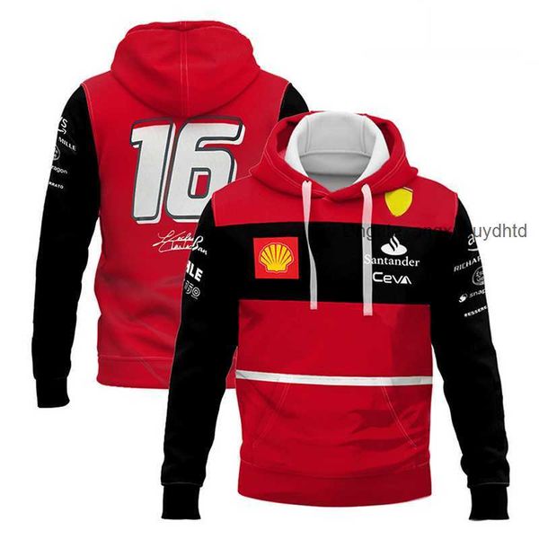 

fashion brand formula one red hoodie men's spring and autumn casual thin model sweatshirt designer couple model racing fan sportswear, Black
