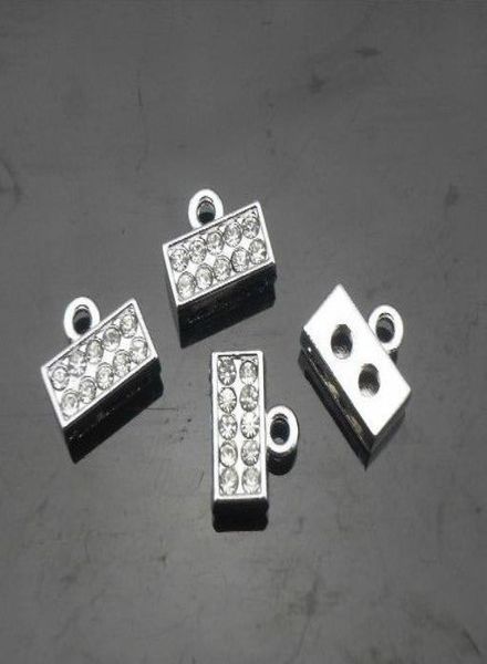 

whole 100pcslot 8mm full rhinestones end clasp connector charms diy accessories fit for 8mm leather belt phone strips jewelry3064327, Silver