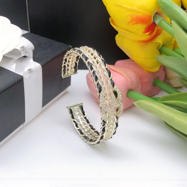 

various new styles bangle letter ccity luxury designer jewelry classic gold bracelet c logo women men couple charm bracelets 452734, Black