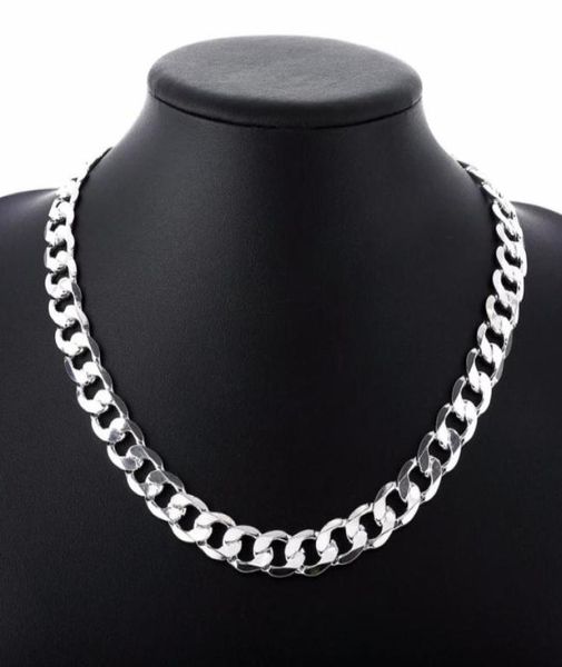 

chains 2022inch 12 mm curb chain necklace for men silver 925 necklaces choker man fashion male jewelry wide collar torque colar9603371