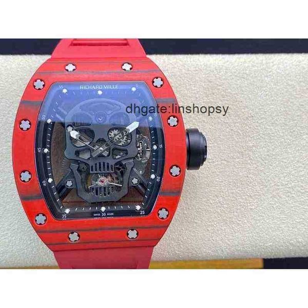 

aluxury watch date lluxury wristwatch richa milles barrel mechanical men's watch rm52-01 r real tourbillon skull watches, Slivery;golden
