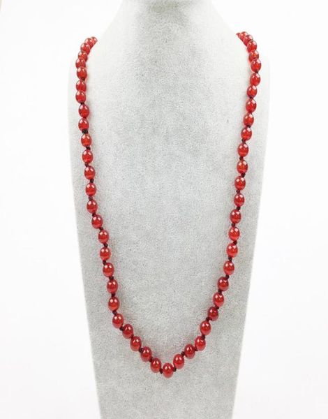 

st0292 ladies red agate necklace 38039039 knotted agate necklaces for women customized size boho jewelry 20167829808, Silver