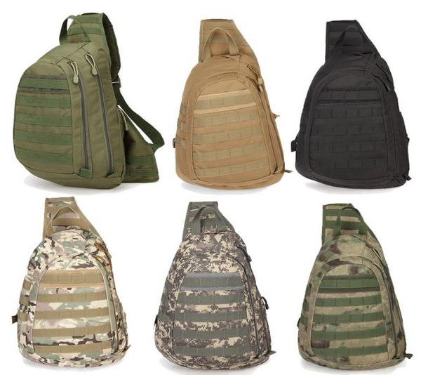 

outdoor sports hiking sling bag shoulder pack camouflage tactical molle chest bag no111194906491