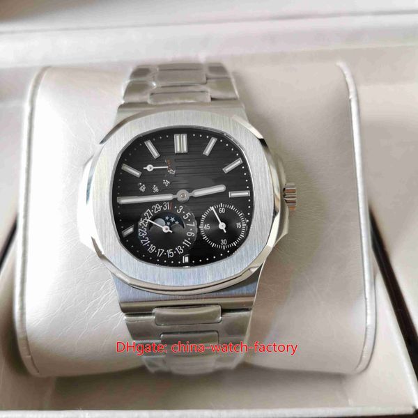 

ppf factory v2 mens watch 40.5mm nautilus 5712/1a-001 black dial moon phase watches power reserve workin cal.240 ps irm c lu mechanical auto, Slivery;brown