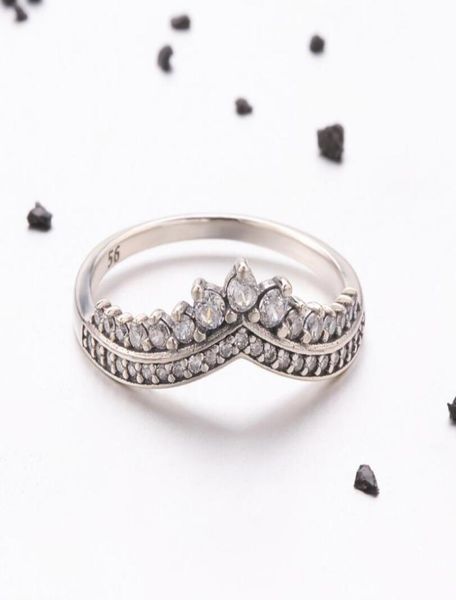 

real silver womens crown ring fashion 925 sterling silver engagement rings valentine039s day gift for gils9627385, Golden;silver