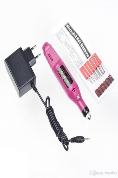 

whole manicure professional electric nail drill power with 6bits us adapter acrylic gel remover machine manicure pedicure tool4194942