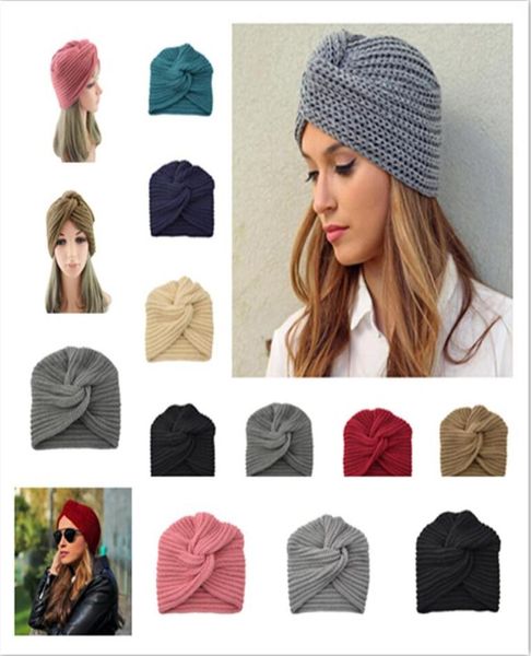 

woman knitted hat cross imitation cashmere beanie bohemian knitted caps hats muslim turbano ladies outdoor ski cap turban headwear7372634, Yellow