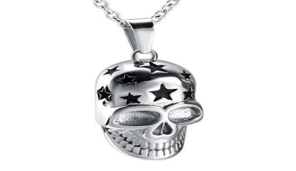 

zzl111 cool men necklace skull design memorial urn locket with screw to hold ashes keepsake jewelry cremation pendant4097393, Silver