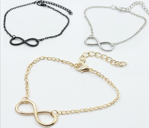 

european simple style bracelets gold plated link charm bracelet silver alloy chain bracelet bangle jewelry wish gift for men 3109880, Black