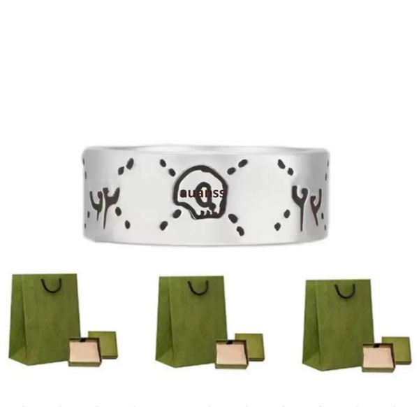 

women men ghost skull designer ring letter rings gift for love couple fashion jewelry accessories5116508, Silver