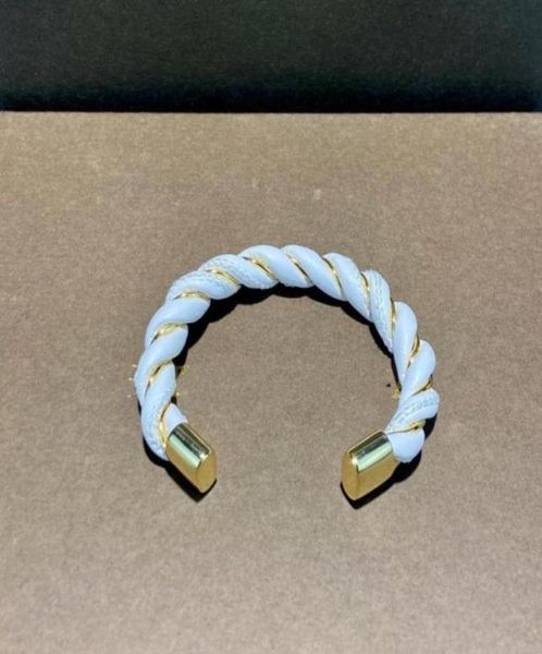 

bangle vintage gold color leather cuff design jewelry white brown bracelet fashion cool brand50122457536567, Black