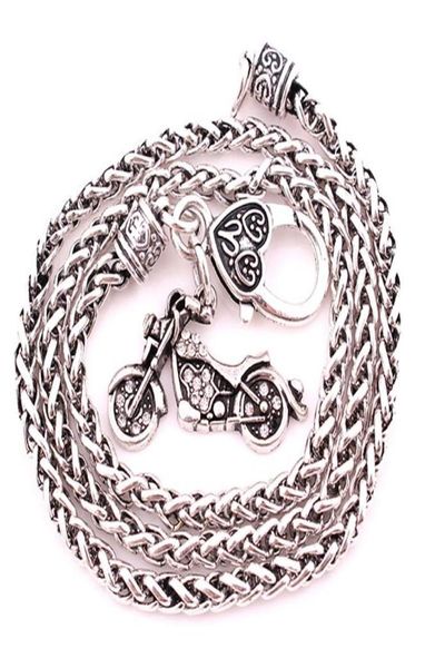 

rock style necklace crystals motorcycle rook charm pendent necklaces for women men jewelry5032341, Silver