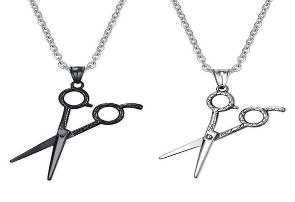 

cool mens scissors stylist necklace jewelry stainless steel barber tools shaped pendant male jewelry chain9088284, Silver