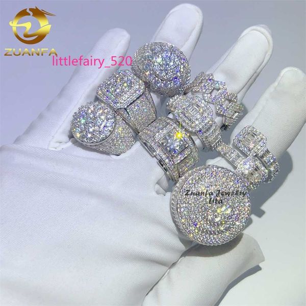 

band rings new arrival fine jewelry 925 sterling silver iced out diamond hip hop mens moissanite ring