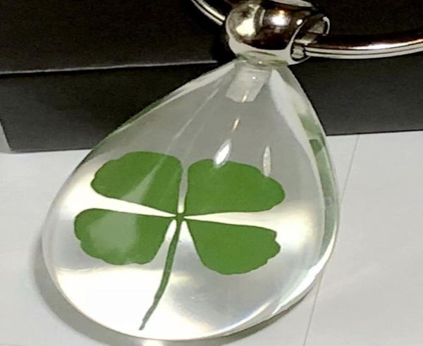 

yqtdmy 24 pcs charming four leaf clover design lucid drop chic keychain7929011, Slivery;golden