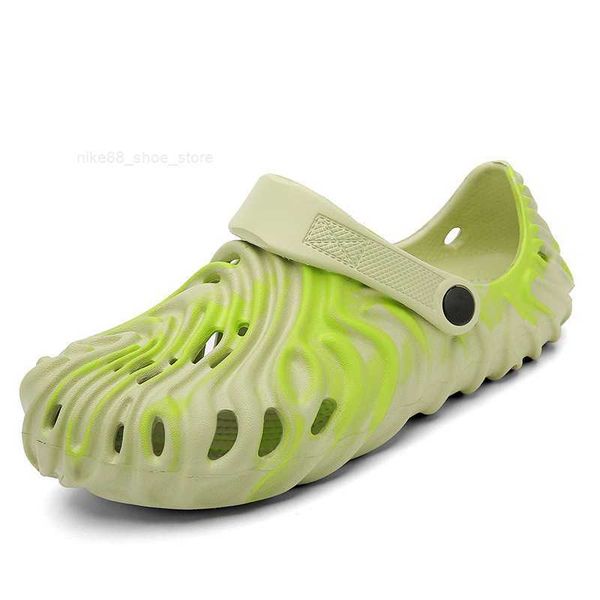 

fingerprint sandals trendy casual couple style slip resistant beach thick soles lightweight hole shoes cors ha691, Black