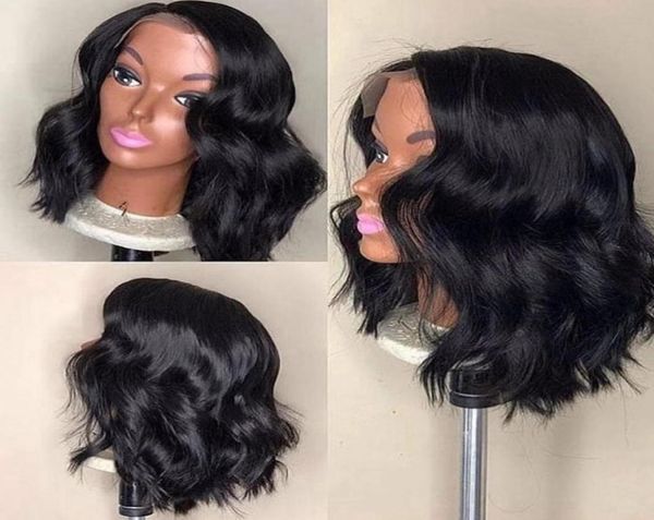 

short lace front human hair wigs brazilian remy hair natural wave bob wig with pre plucked hairline lace wig for black women7972499