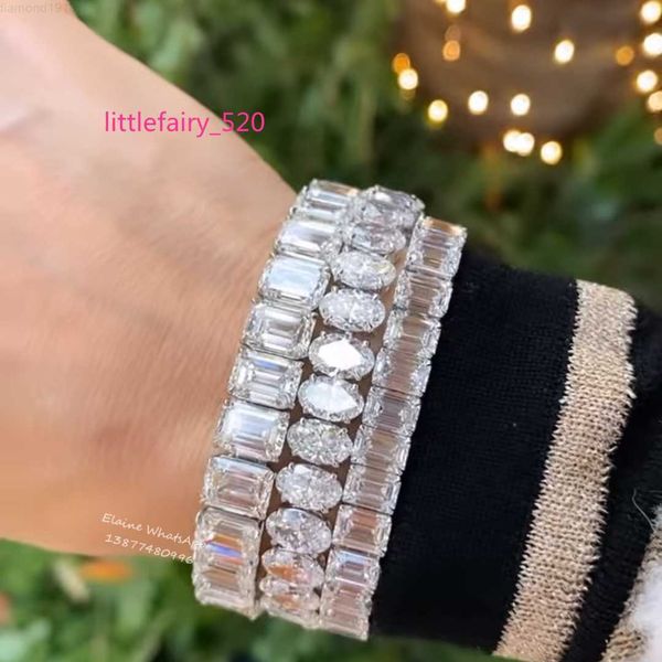 

pendant necklaces customized buss down jewelry diamond tennis chain silver 925 emerald or oval cut vvs moissanite chain necklace bracelet