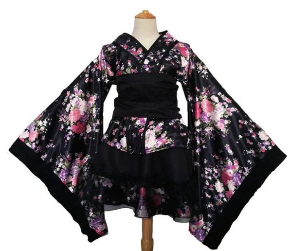 

shanghai story womens printing kimono dress short style party dress8226337, Black;red