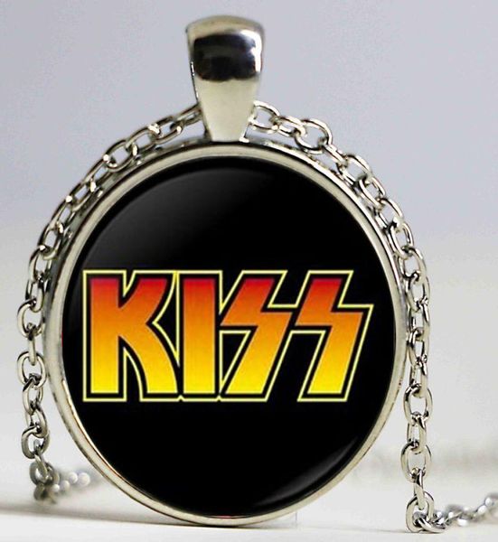 

design fashion glass crescent moon women necklace pendants for women children rock band kiss9847035, Silver