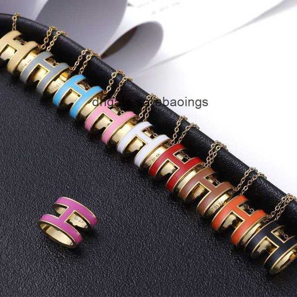 

aher max designer luxury 18k gold h-letter necklace pendant for women rose versatile enamel collar chain gift girlfriend, Silver