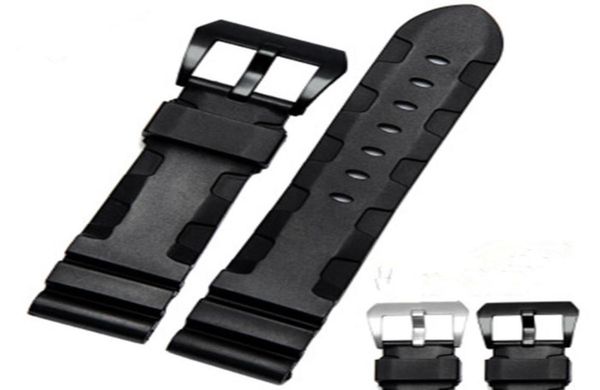 

rubber band for panerai watch silicone strap wrist watchbands black 2426mm4894148, Black;brown