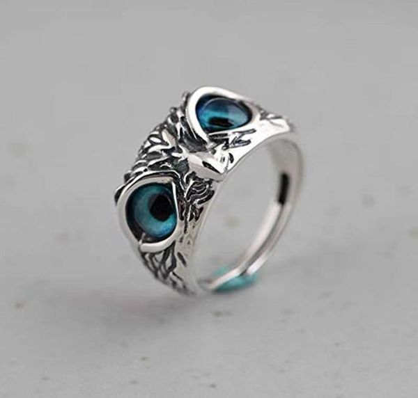 

fashion demon eye owl band rings for women girl lovers retro animal open adjustable statement ring jewelry gift7919041, Silver